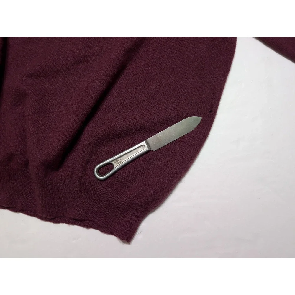 JOS A BANK 100% Cashmere Sweater XL Crewneck Maroon Red ~ Flaw